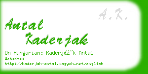 antal kaderjak business card